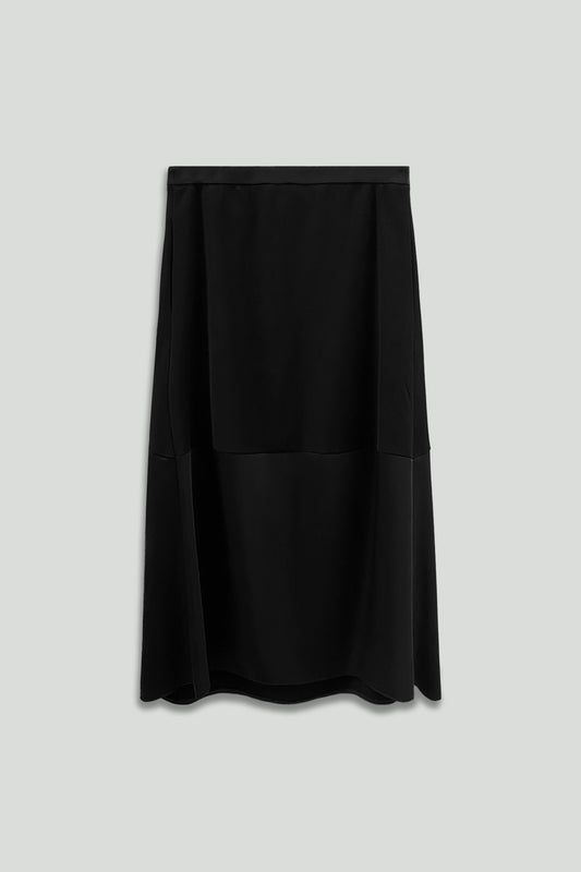 Black Microfiber Segment Skirt