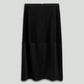 Black Microfiber Segment Skirt