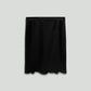 Black Microfiber Box Pleat Back Skirt