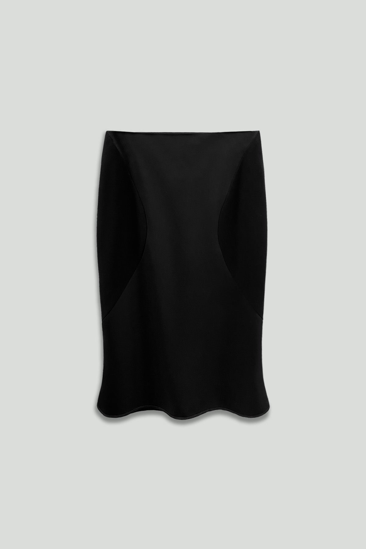 Black Microfiber Biconcave Skirt