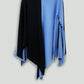 Zero-Waste Black and Blue Microfiber Fringe Tunic Shapeshifter Poncho