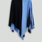 Zero-Waste Black and Blue Microfiber Fringe Tunic Shapeshifter Poncho