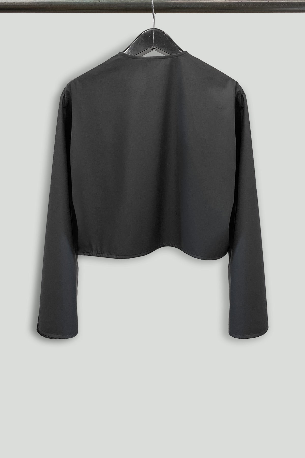 Black Matte Rainwear Crop Pilgrim Jacket