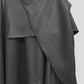 Black Zip Front Hooded Capelet Raincoat