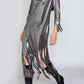 Metallic Mercury Fringe Dress with Black Cut Velvet Yokes