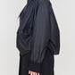 Black Matte Rainwear Bubble Jacket with Ribbing Collar and Cuffs
