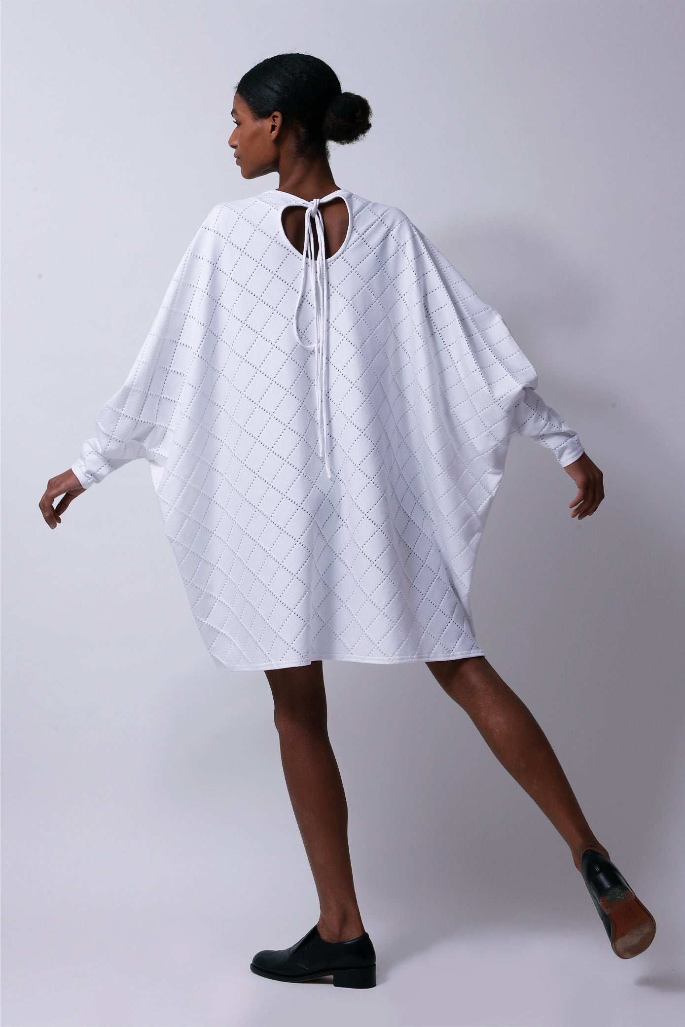 White Biscuit Cotton Jersey Dress
