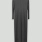 Black Cotton Longline Tunic Dress With Silk Collar