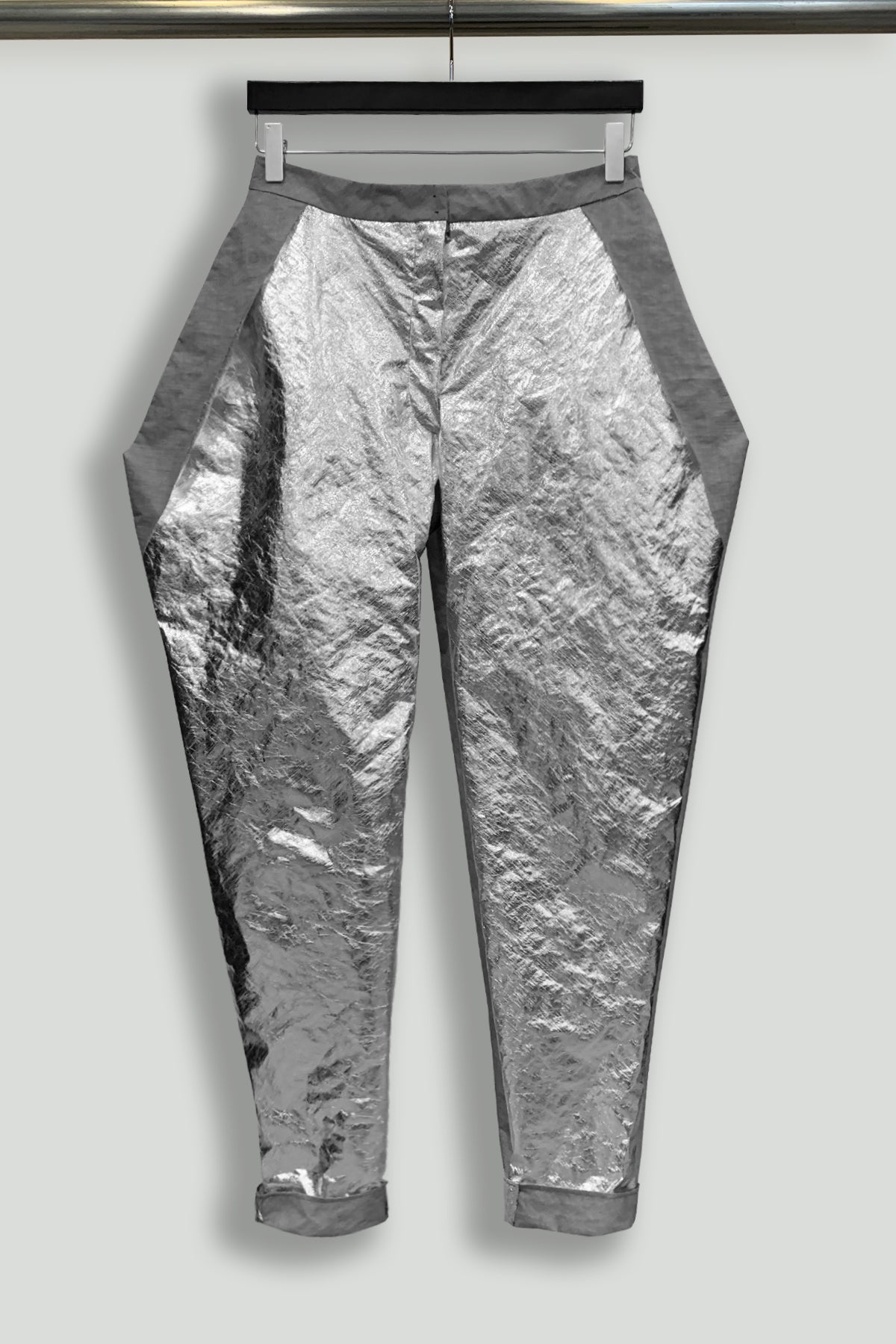 Cotton Silver Flannel Wing Pocket Tapered Pant