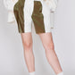 Off-White Textured Mason Cotton and Chrome Olive Crescent Shorts-2