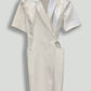 White Wrap Coat Dress with Large Pockets