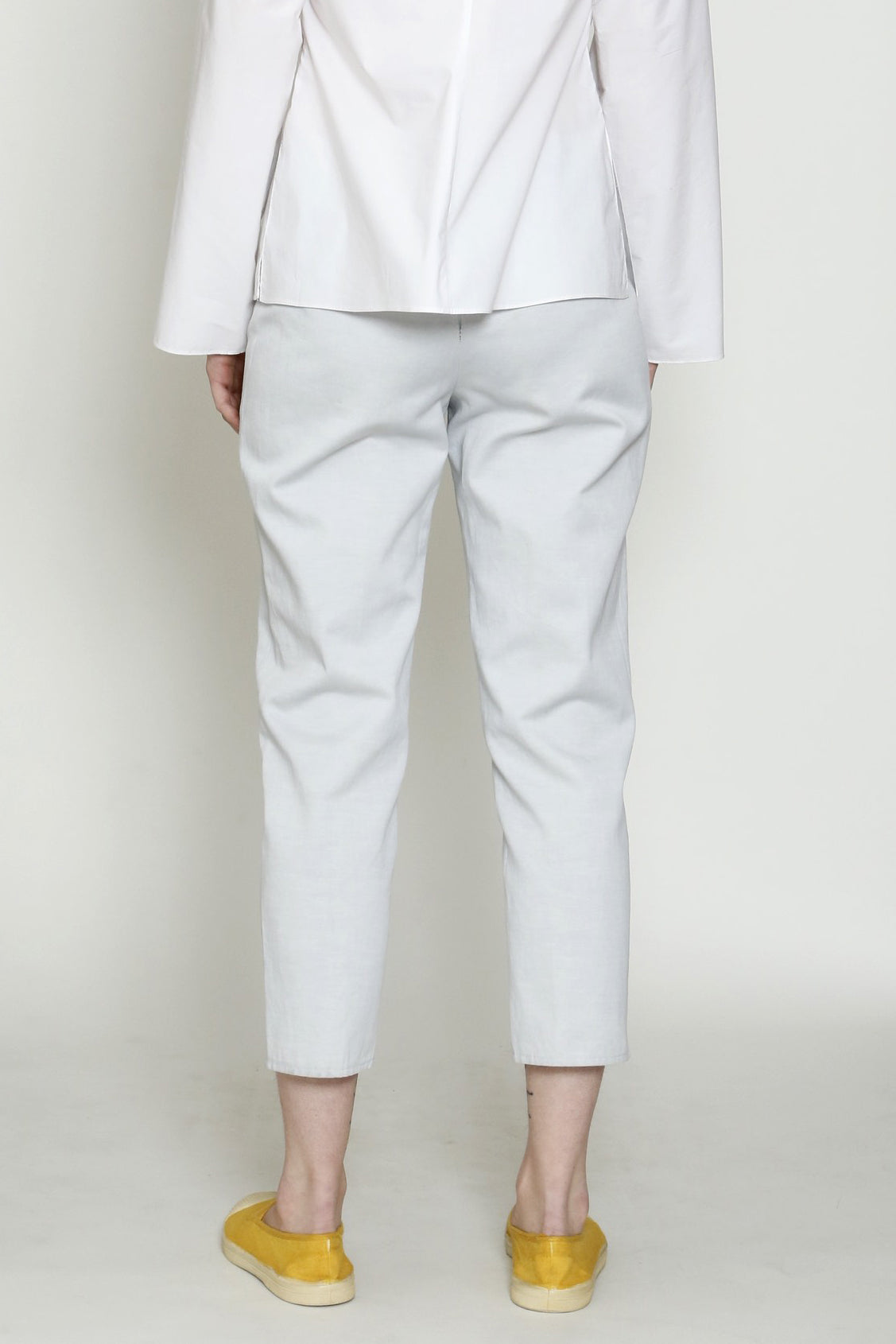 Stretch Twill Pedal Pusher Pants - White