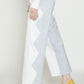 Cotton Blend Mist and Off White Zig Zag Back Zip Pant