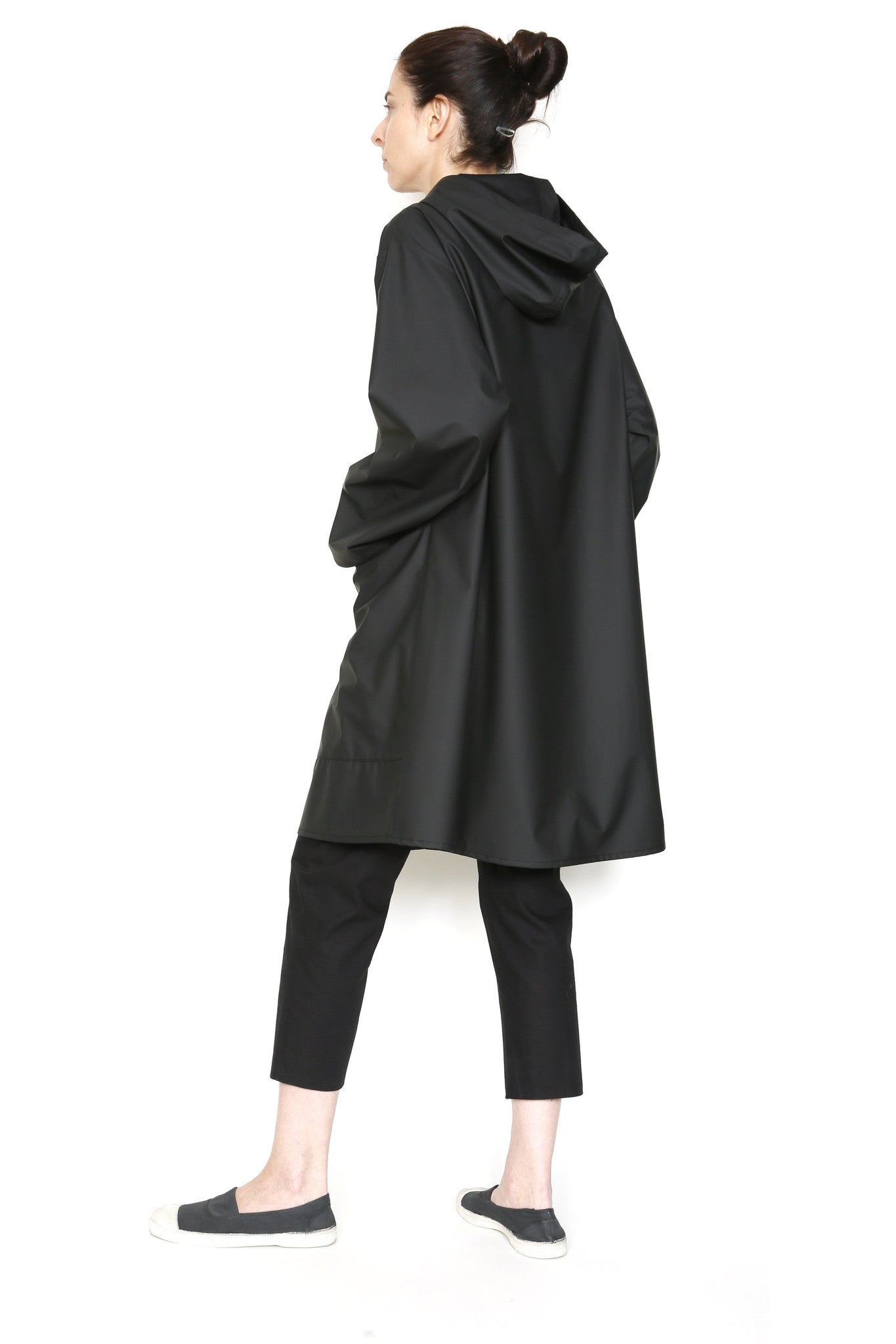 Zip Front Hooded Rain Jacket in Water-Repellent Fabric-4