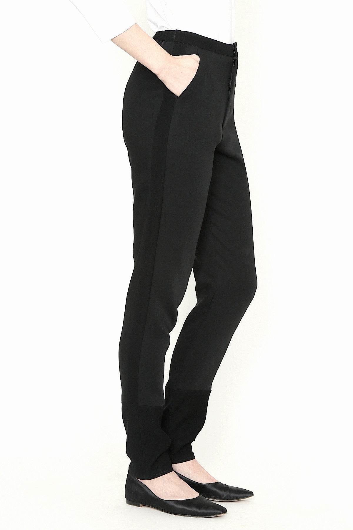 AG Jeans Mari Tuxedo Stripe Pants in Black | Lyst