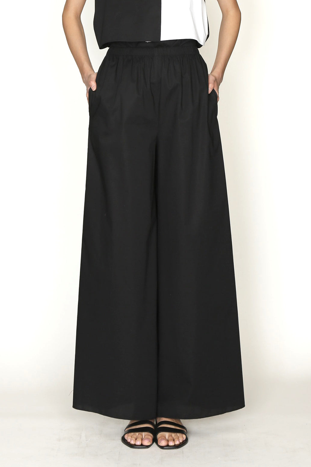 Black Paper Cotton Elasticated Waist Pajama Pant-3