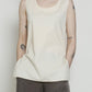 Paper Cotton Long Tank with Side Slits
