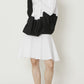 Black and White Lightweight Paper Cotton Long Sleeved Baseball Dress