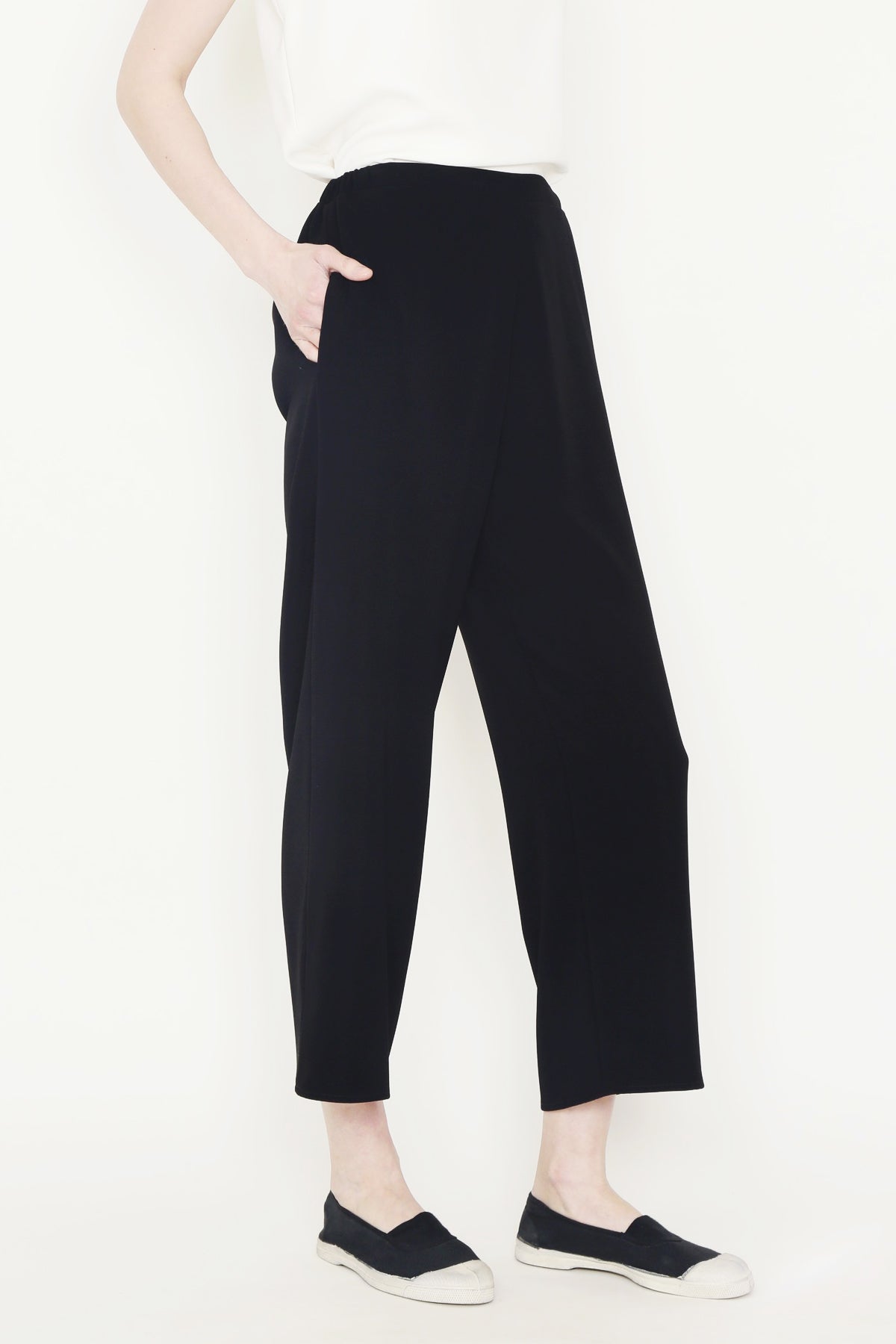 Smart Gab Microfiber Flat Front Pant with Elasticated Back Waist-1