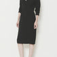 Smart Gabardine V-Neck Fitted Dress-1