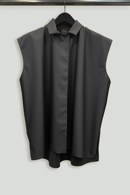 Water-Repellent Matte Rainwear Sleeveless Shirt-Hanger