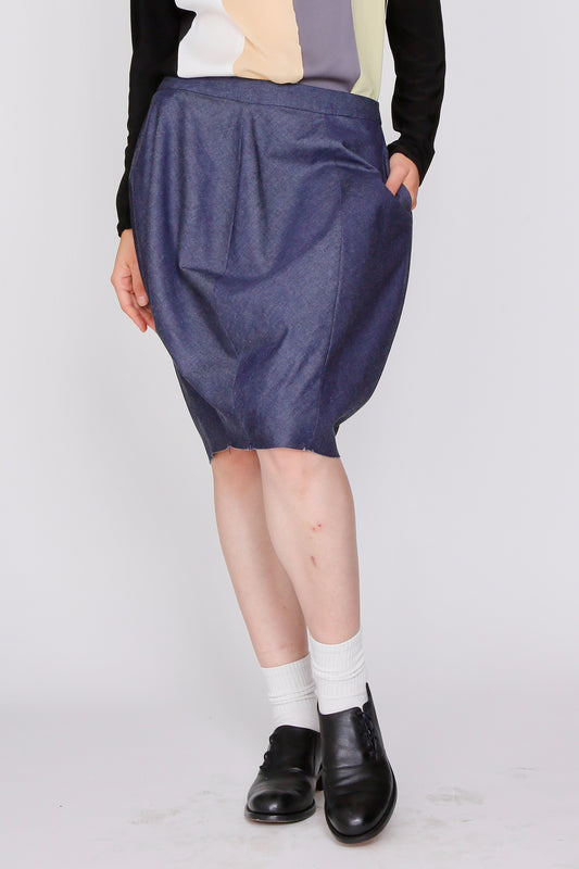 Lightweight Denim Crescent Skirt-1